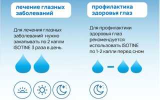 Инструкция по применению глазных капель Isotine для здоровья глаз