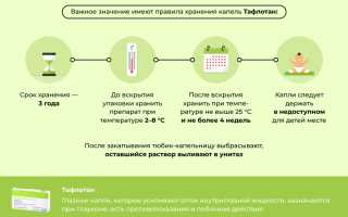 Инструкция по применению глазных капель Тафлотан для здоровья глаз